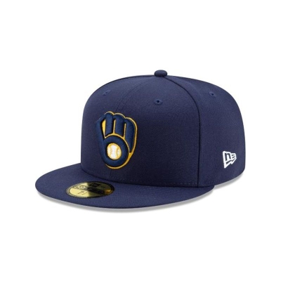 Sapca New Era Milwaukee Brewers MLB Authentic Collection 59FIFTY Fitted - Albastri